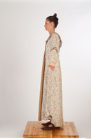  Photos Woman in Historical Dress 32 15th century Historical Clothing a poses beige dress whole body 0003.jpg
